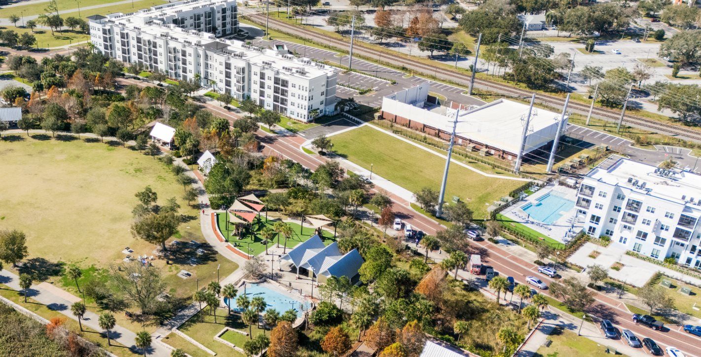 Aerial view of Kissimmee Lakefront Park