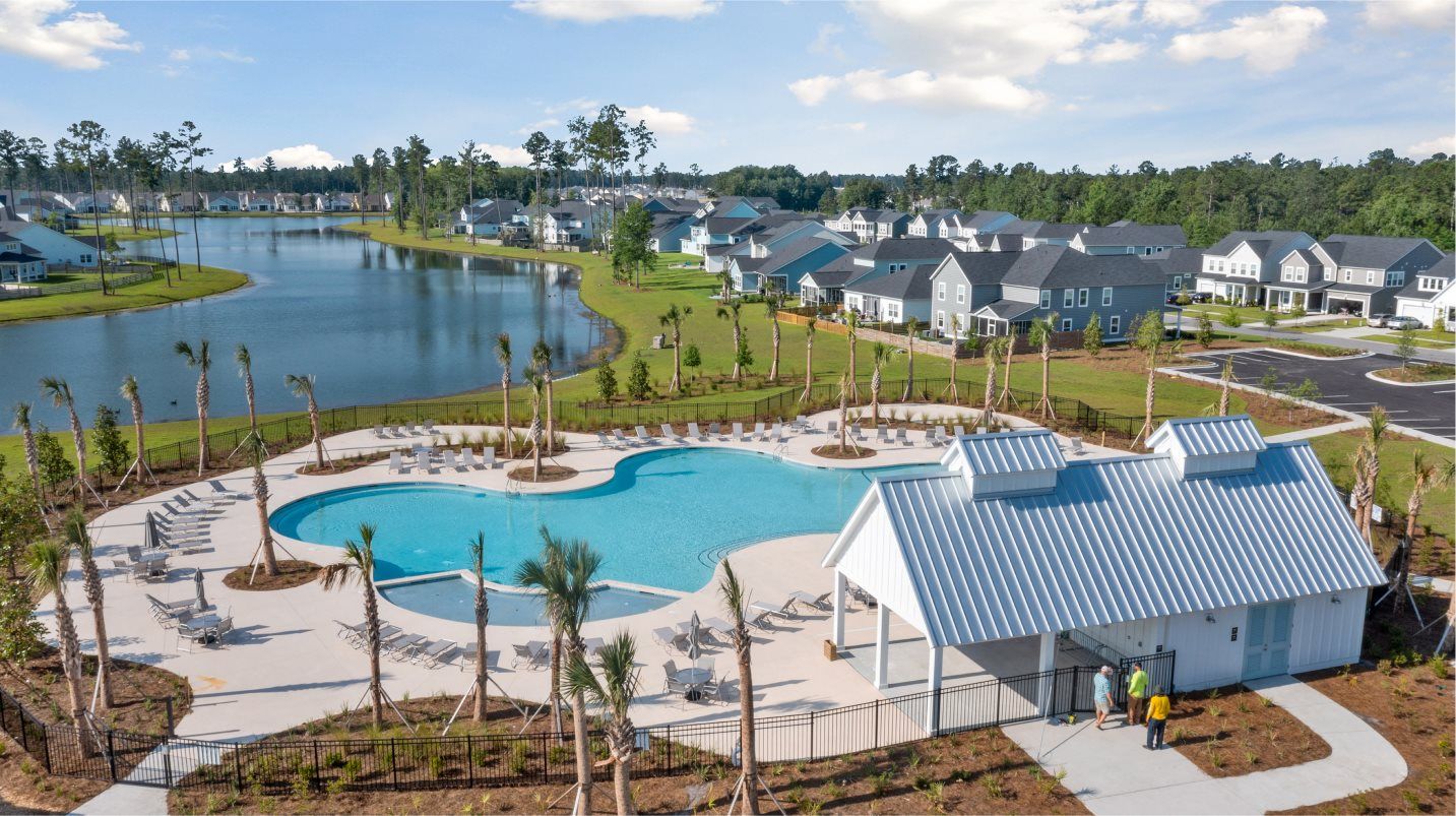Waterside pool aerial