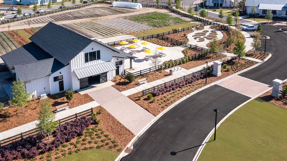 Carnes Crossroads Amenity Community Gardens Farm Aerial Dev 081825