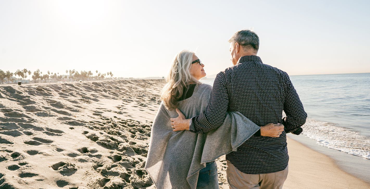 Couple walking on Myrtle Beach