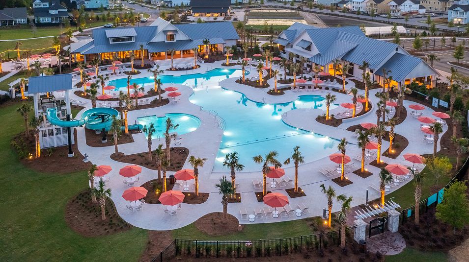 Carnes Crossroads Amenity Pool Aerial 1of2 Dev 081825