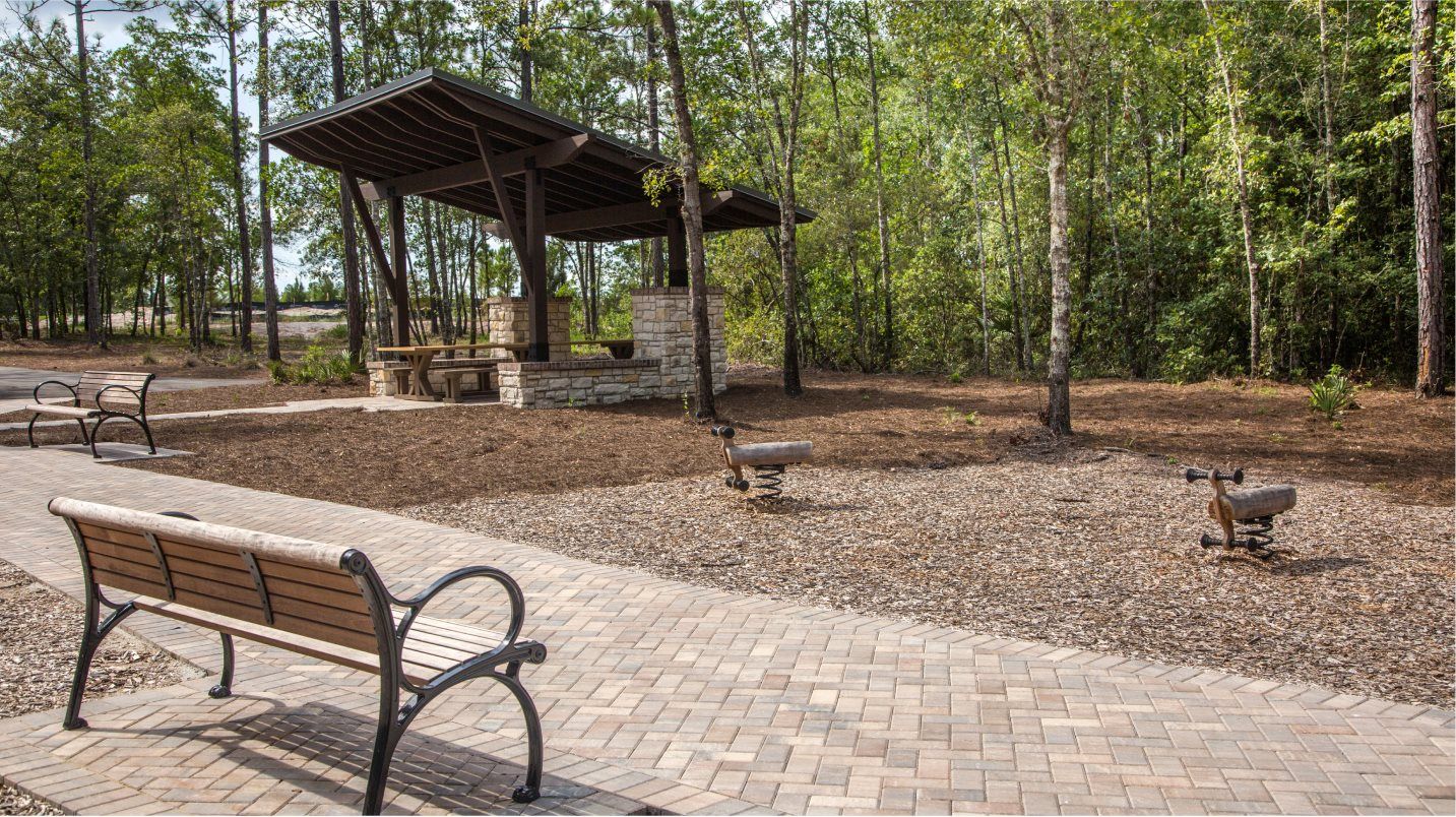 Alternate view of park showing shaded picnic table