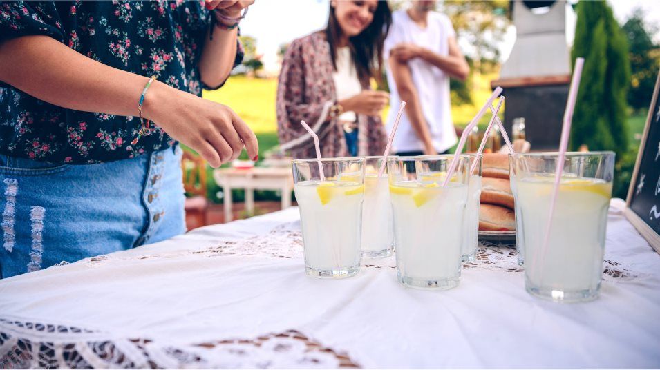 People enjoying lemonade