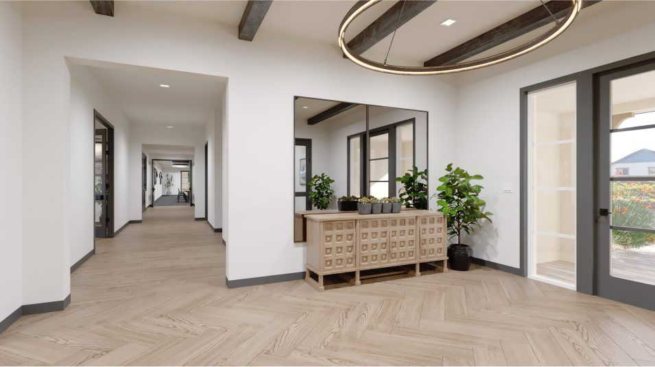 Clubhouse lobby with access to various rooms