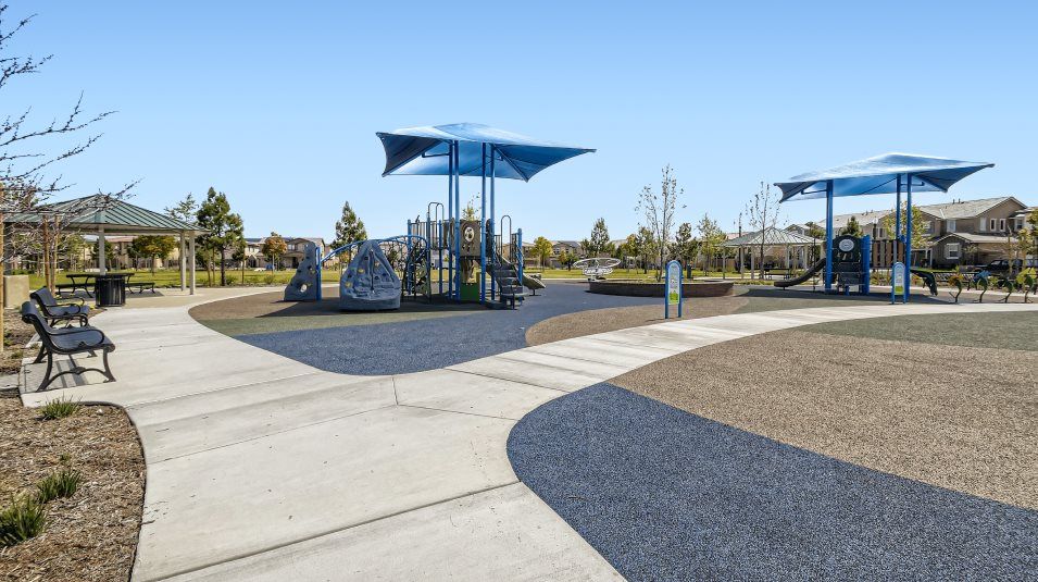 Playground amenity with walkway