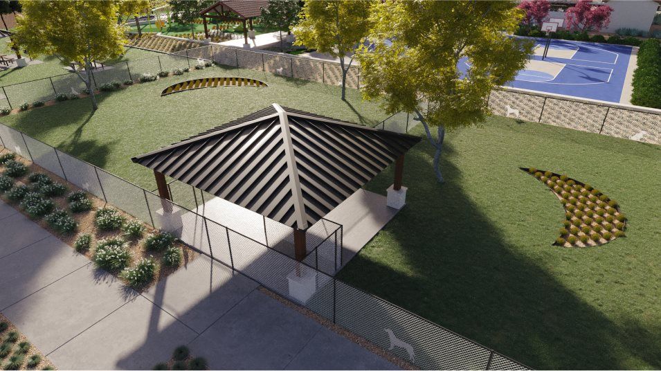 Dog park with shaded area