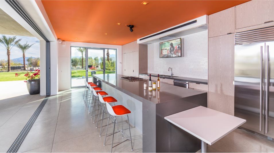 Clubhouse kitchen and seating