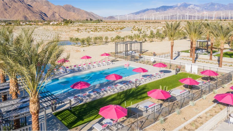 Overhead view of the pool