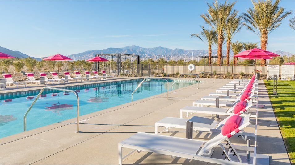 Lounge chairs by the pool