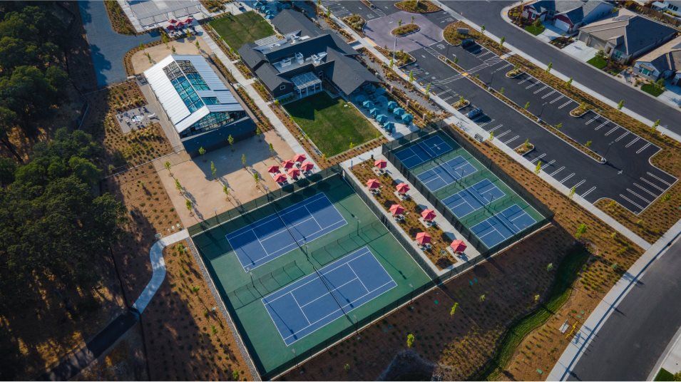 Heritage Placer Vineyards sports court aerial view