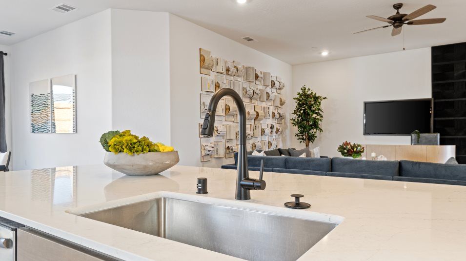 Sleek matte black faucet