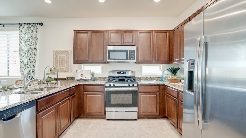 Kitchen range and microwave