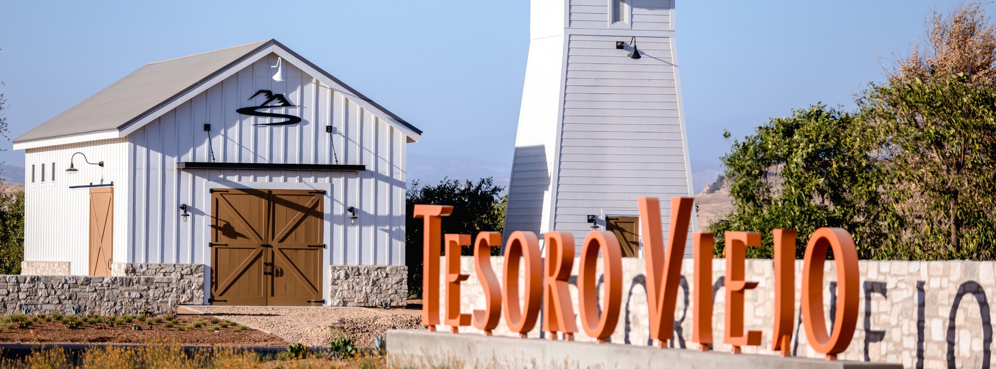 TV Barn and Tower at Tesoro Viejo monument sign