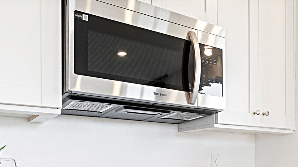 Stainless steel over-the-range microwave