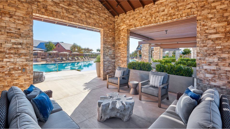 Clubhouse amenity shaded seating area