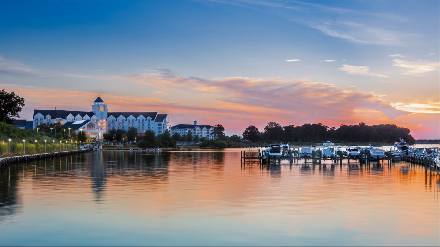 marina at sunset