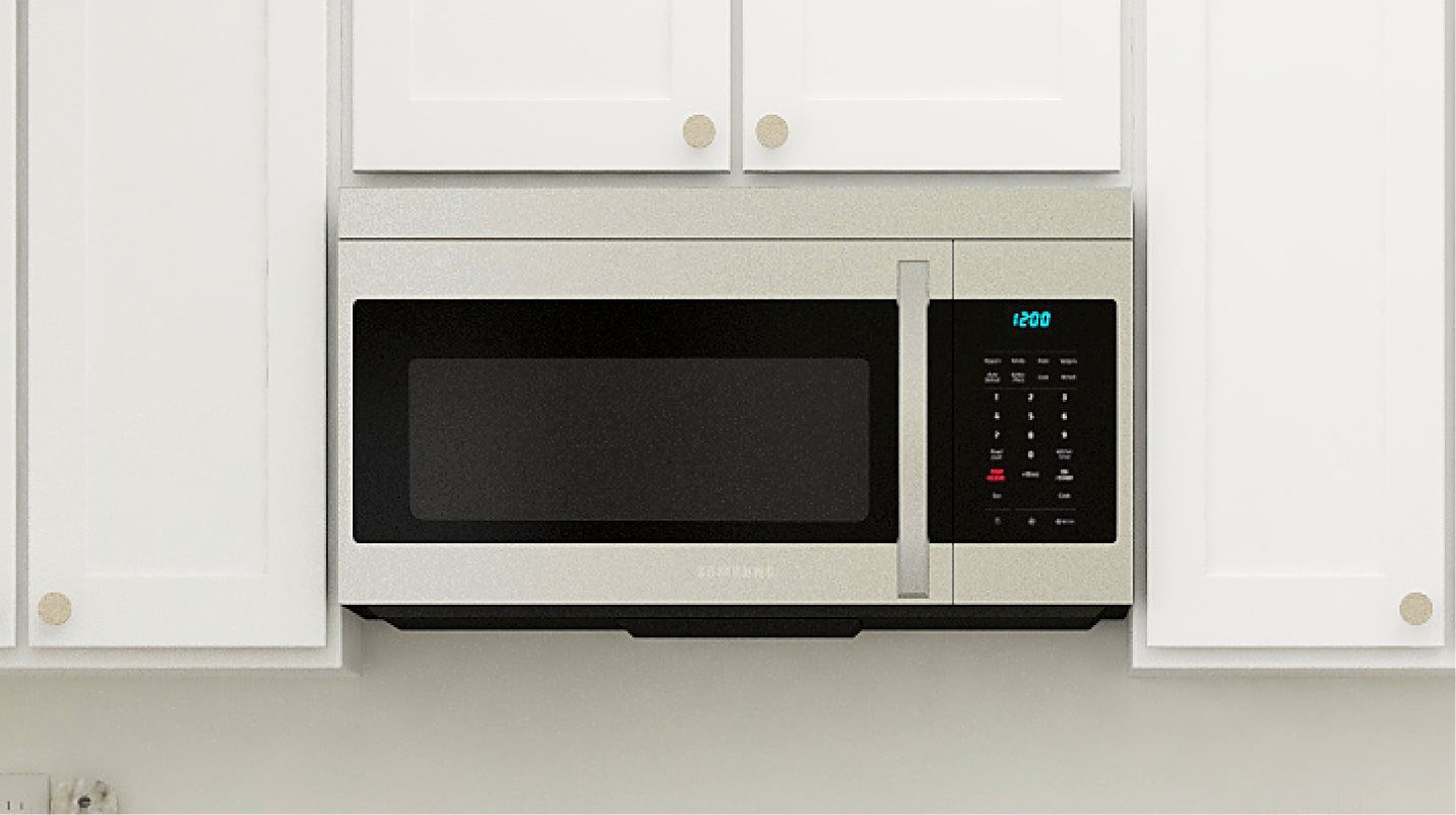 Stainless steel over-the-range microwave