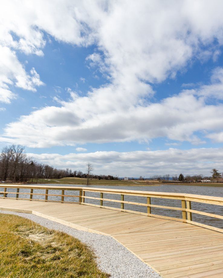 A walking path is one of many fitness-related amenities at Amblebrook