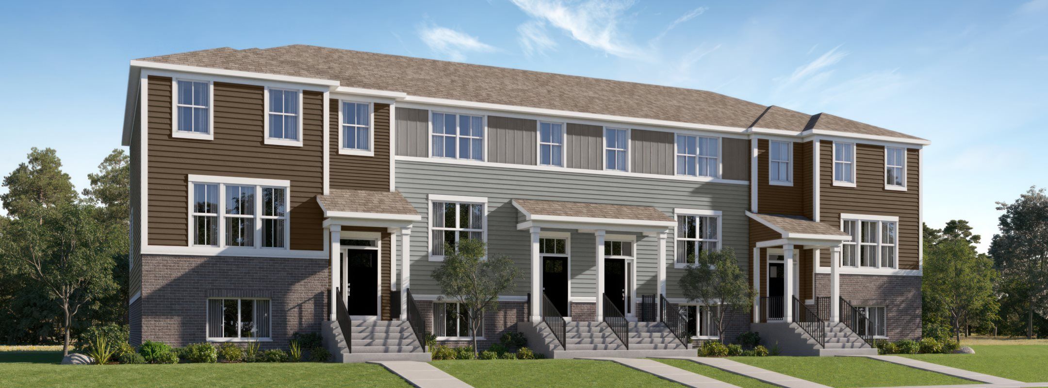 Keller Farms townhomes streetscape