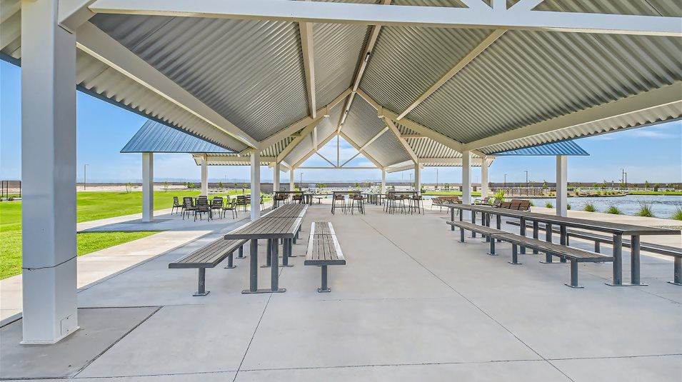 Covered picnic area with tables