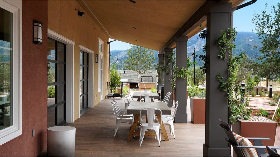 Outdoor picnic table near the clubhouse