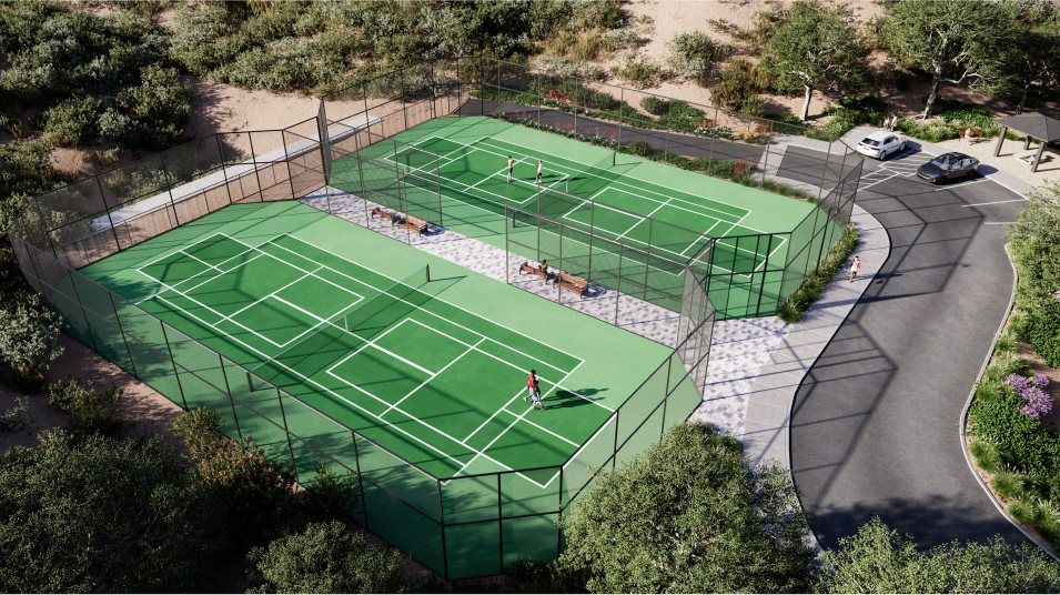 Aerial of the tennis courts