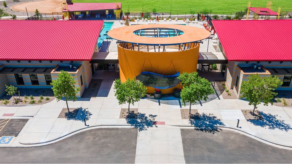 Aerial view of the community center