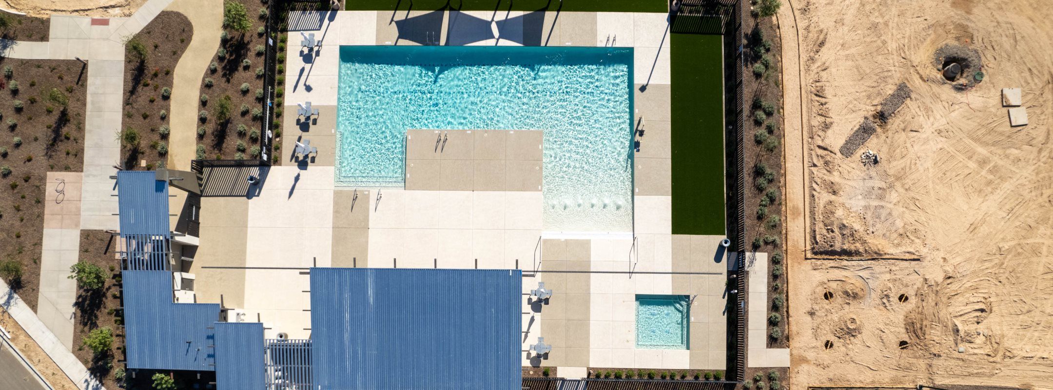 Aerial view of the pool