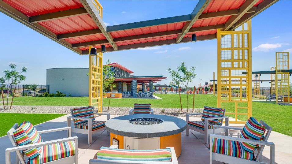 Firepit outside the community center