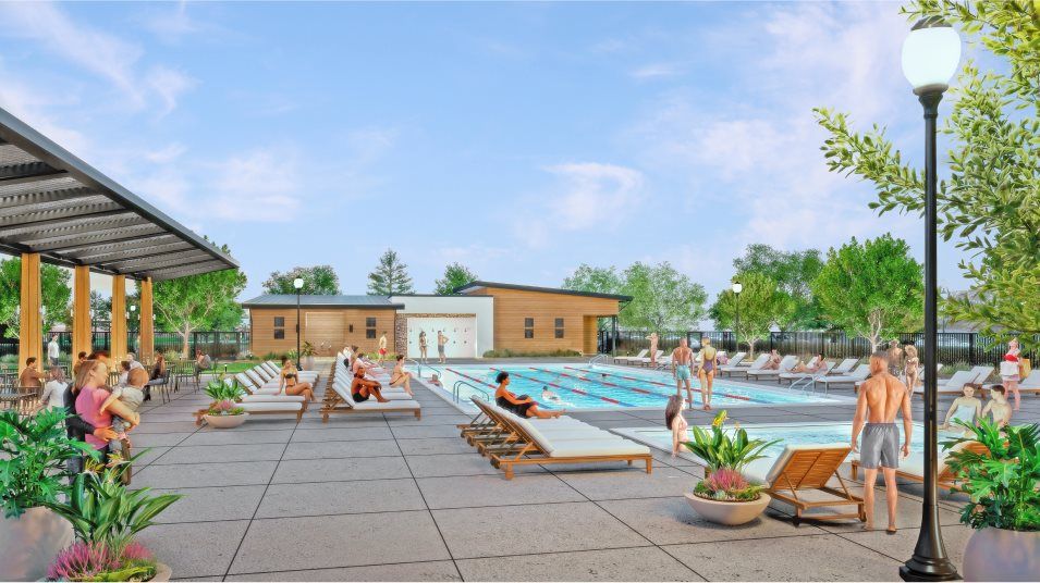 Rendering of the Luna Park Pool with people