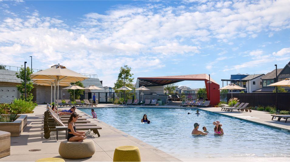 People enjoying the pool