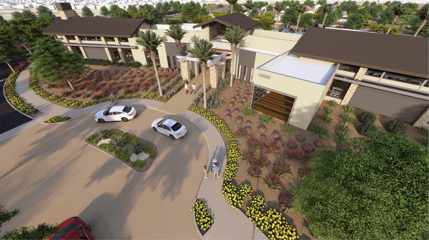 Community center amenity aerial view exterior