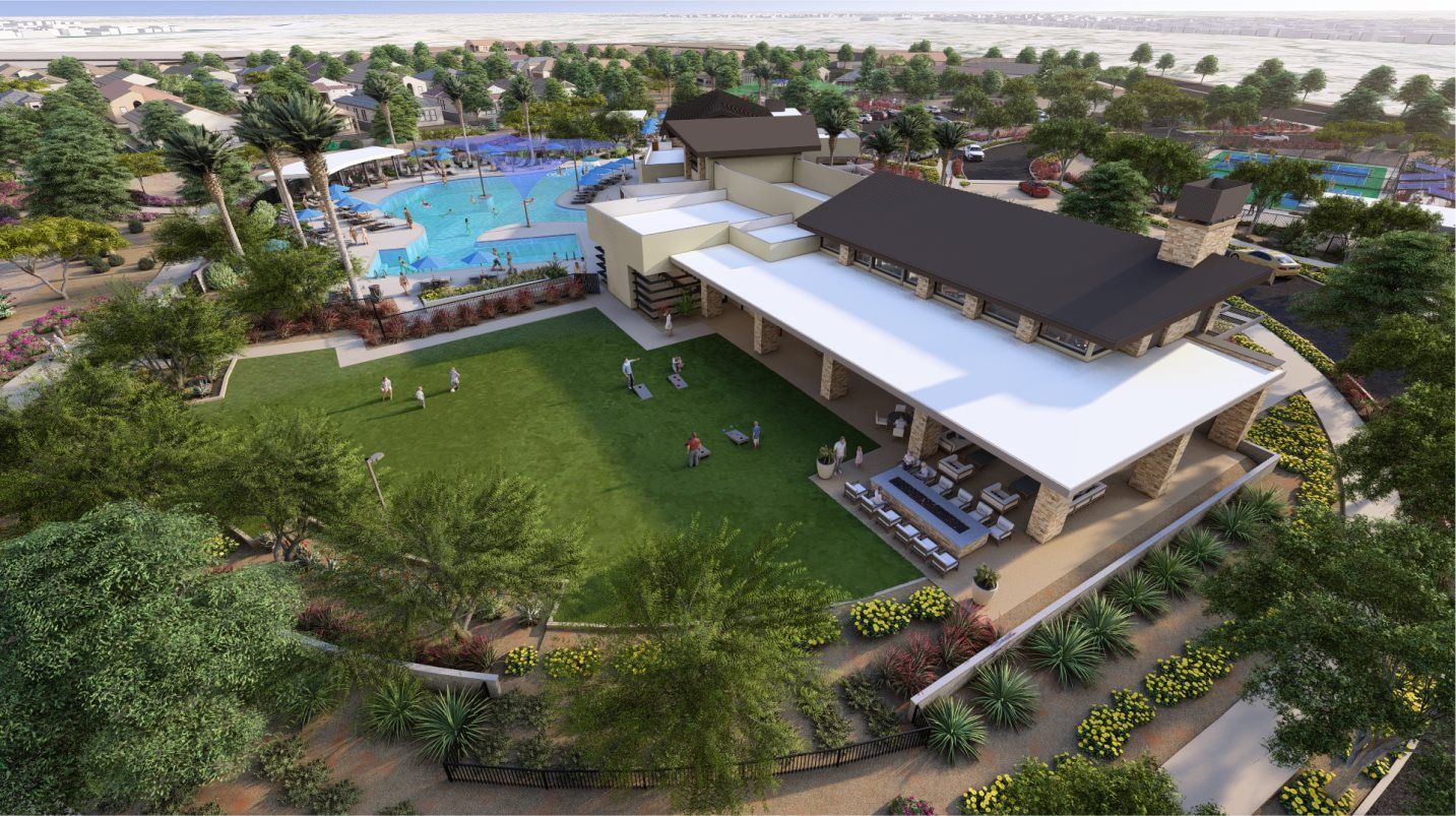 Community center amenity aerial view exterior