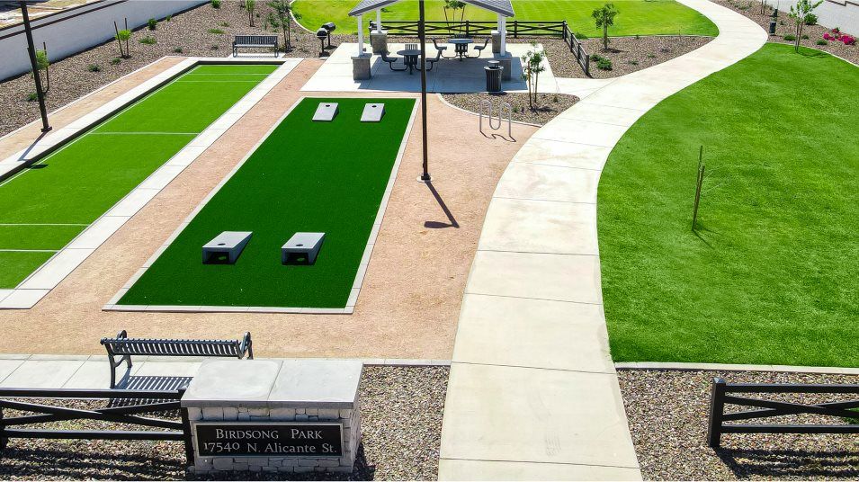 Sports Court with bocce ball and cornhole