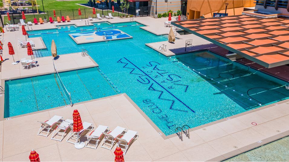 Aerial view of the pool