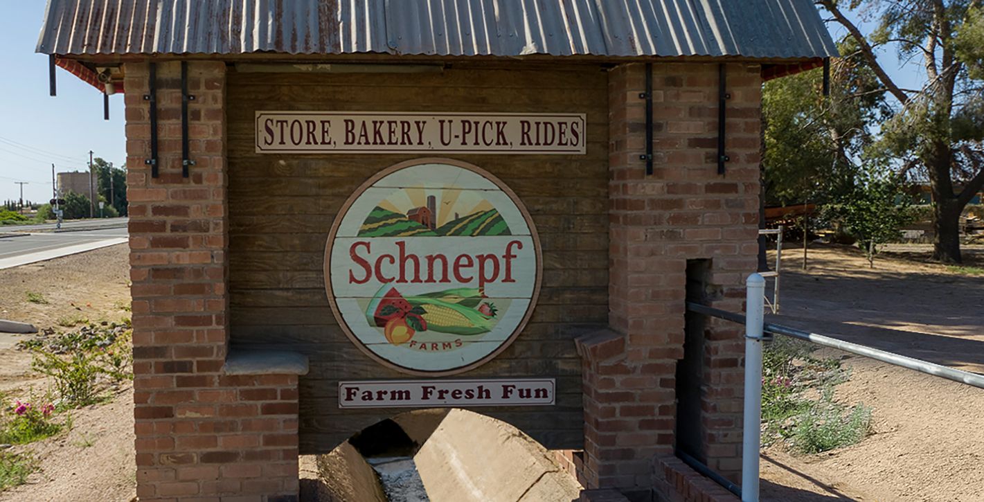 Schnepf farms entry sign