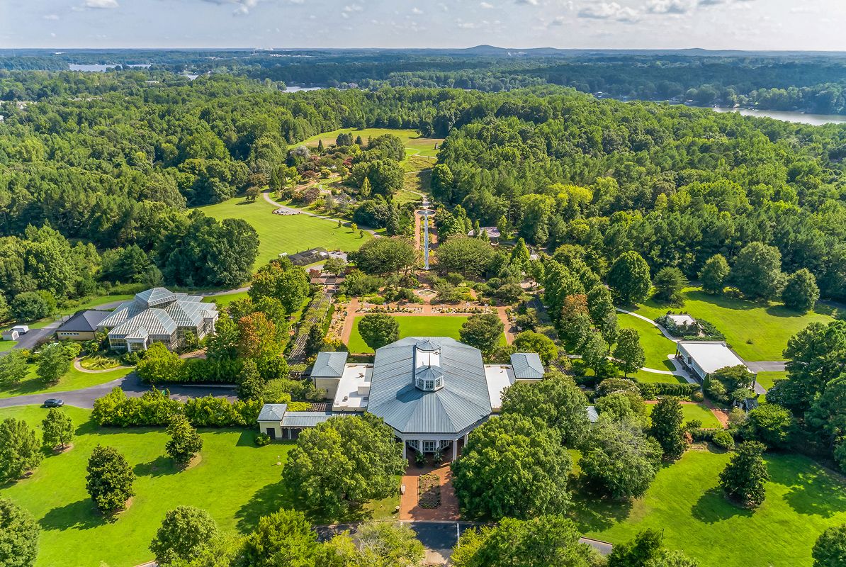 NC Belmont Aerial Daniel Stowe Botanical Garden