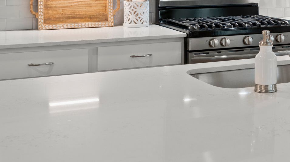 Kitchen center island with sleek quartz or granite countertops
