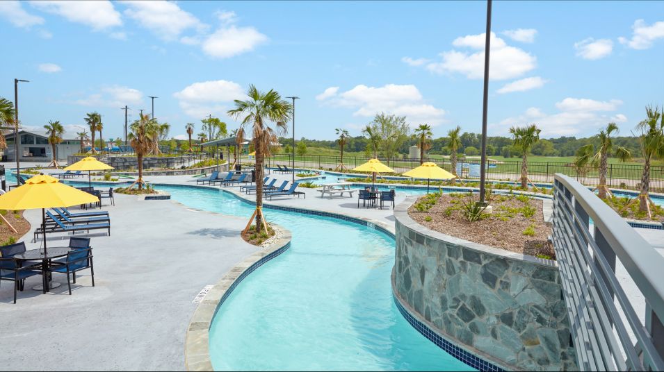 Community pool with lazy river