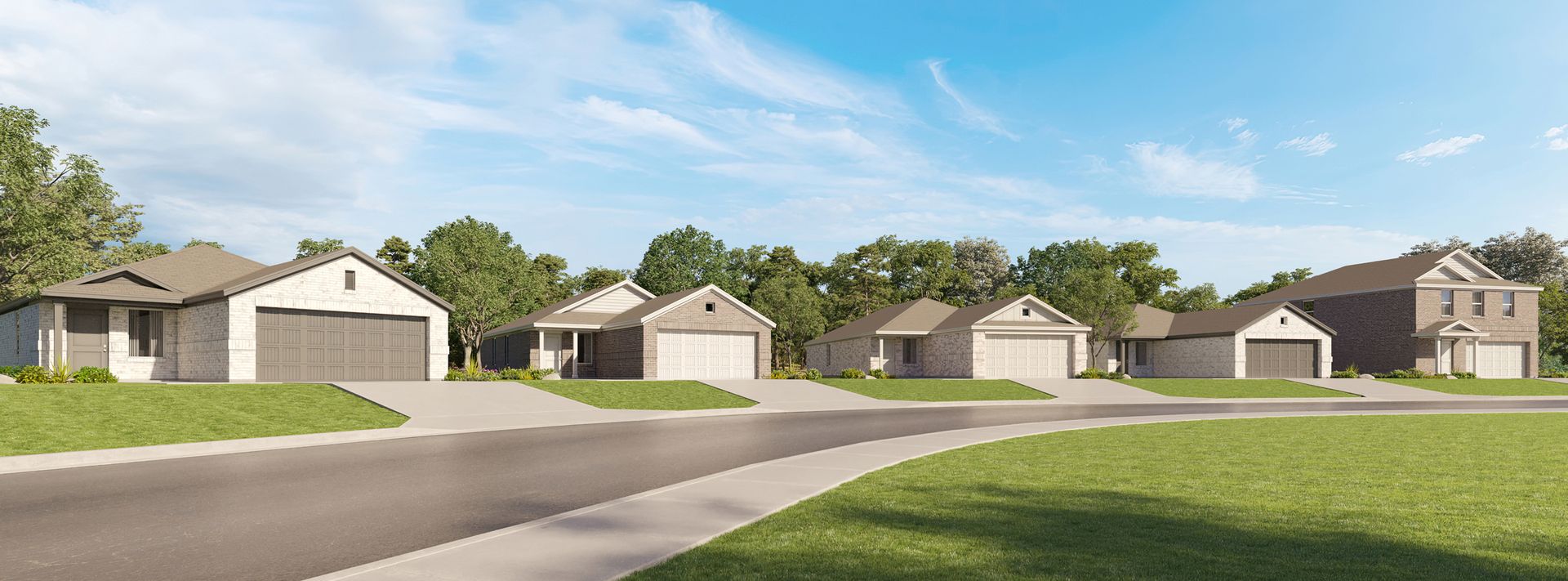 Grove Core Cottage 3 Side Brick Streetscape