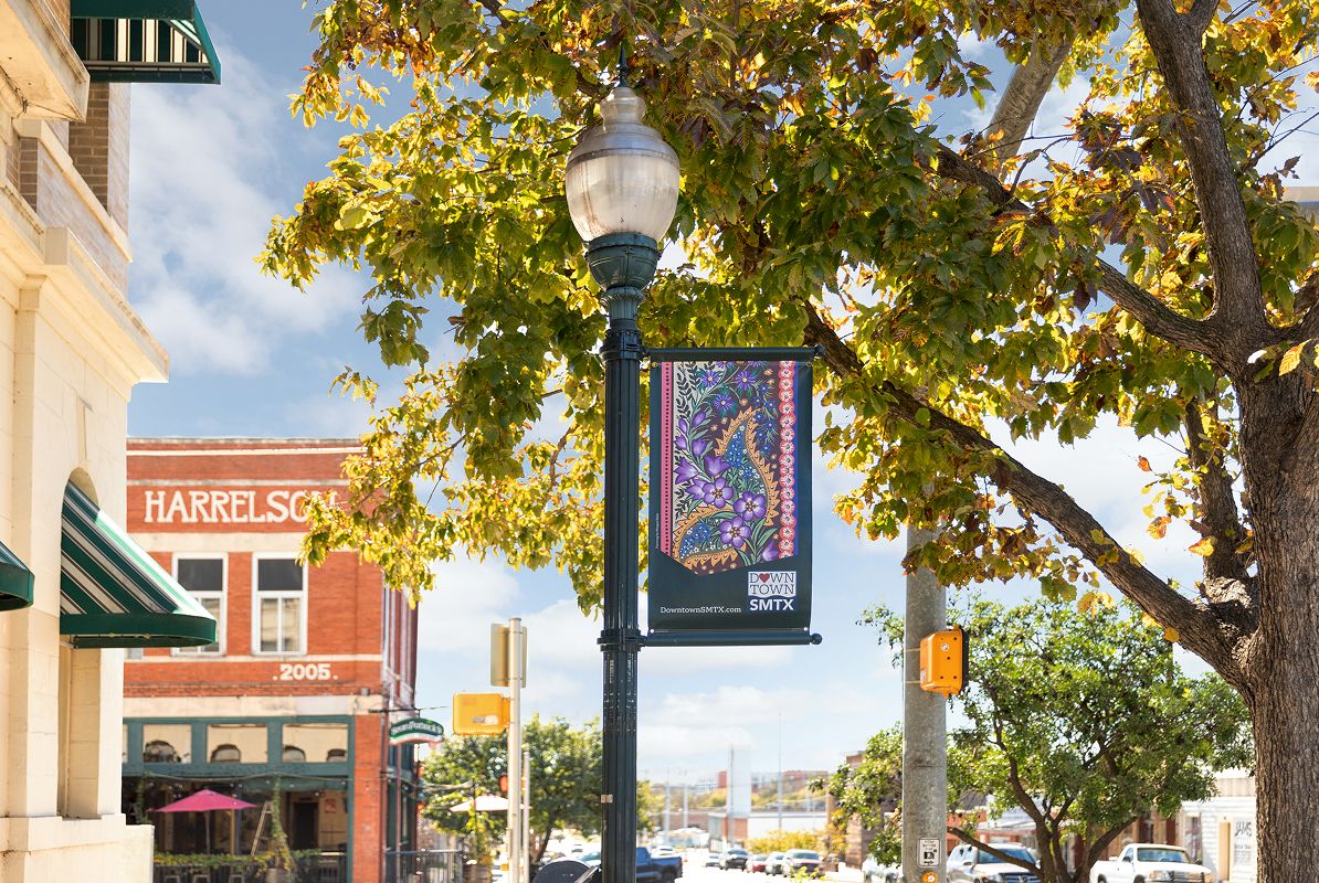 San Marcos Downtown Street Sign 1of2