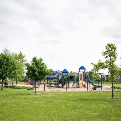 The community playground is a great place for kids to run around