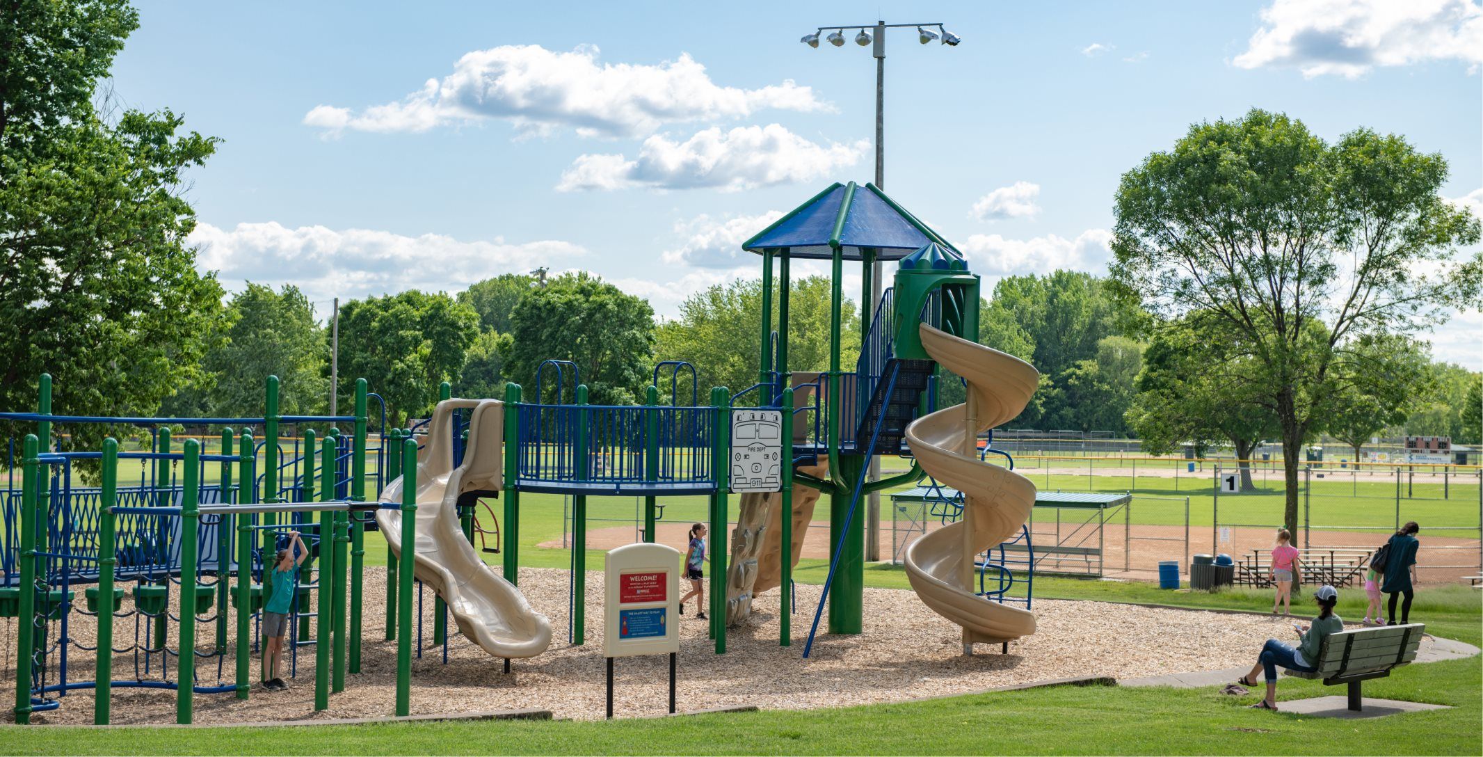 Playgrounds and parks throughout the town