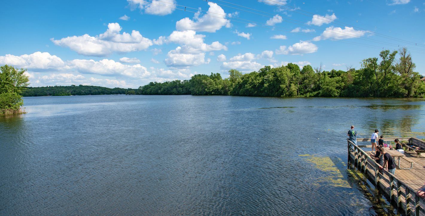 docks along Marion Lake