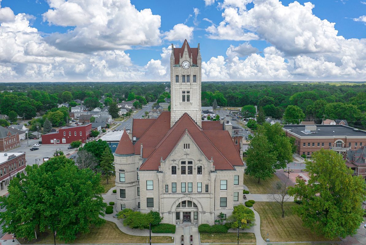 Greenfield Aerial Greenfield Courthouse