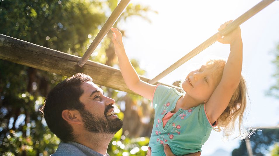 N Pic Family Outdoors Playground Father Daughter Monkey Bars