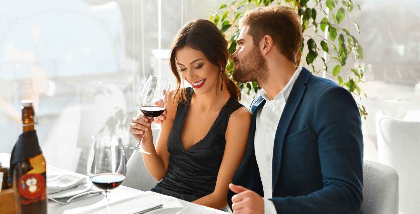 Couple drinking wine