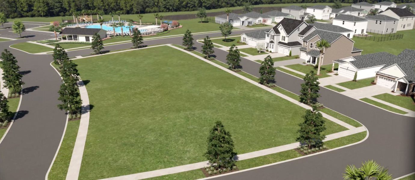 Aerial view of Cypress Preserve and pool