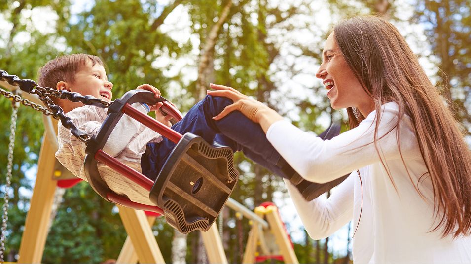 N Pic Family Playground Mother Son Swings