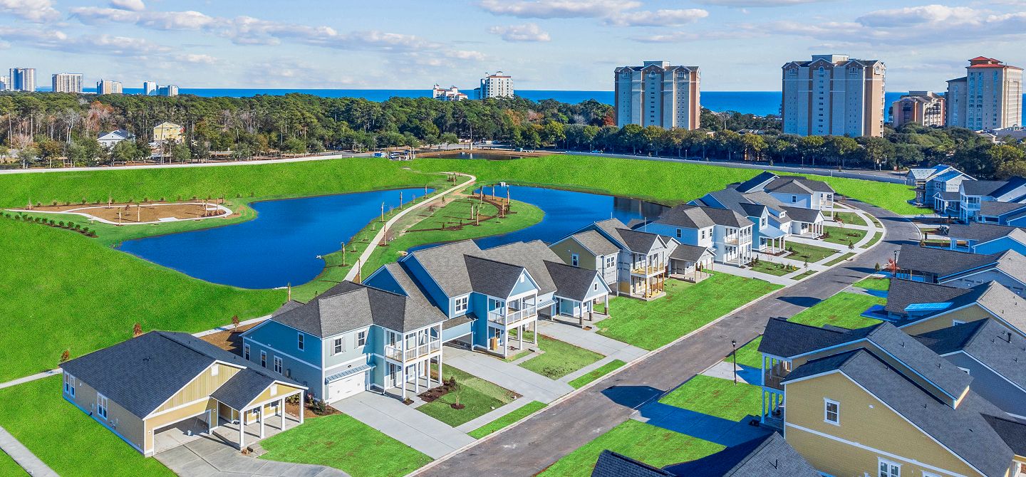 Beach View Aerial Streetscape